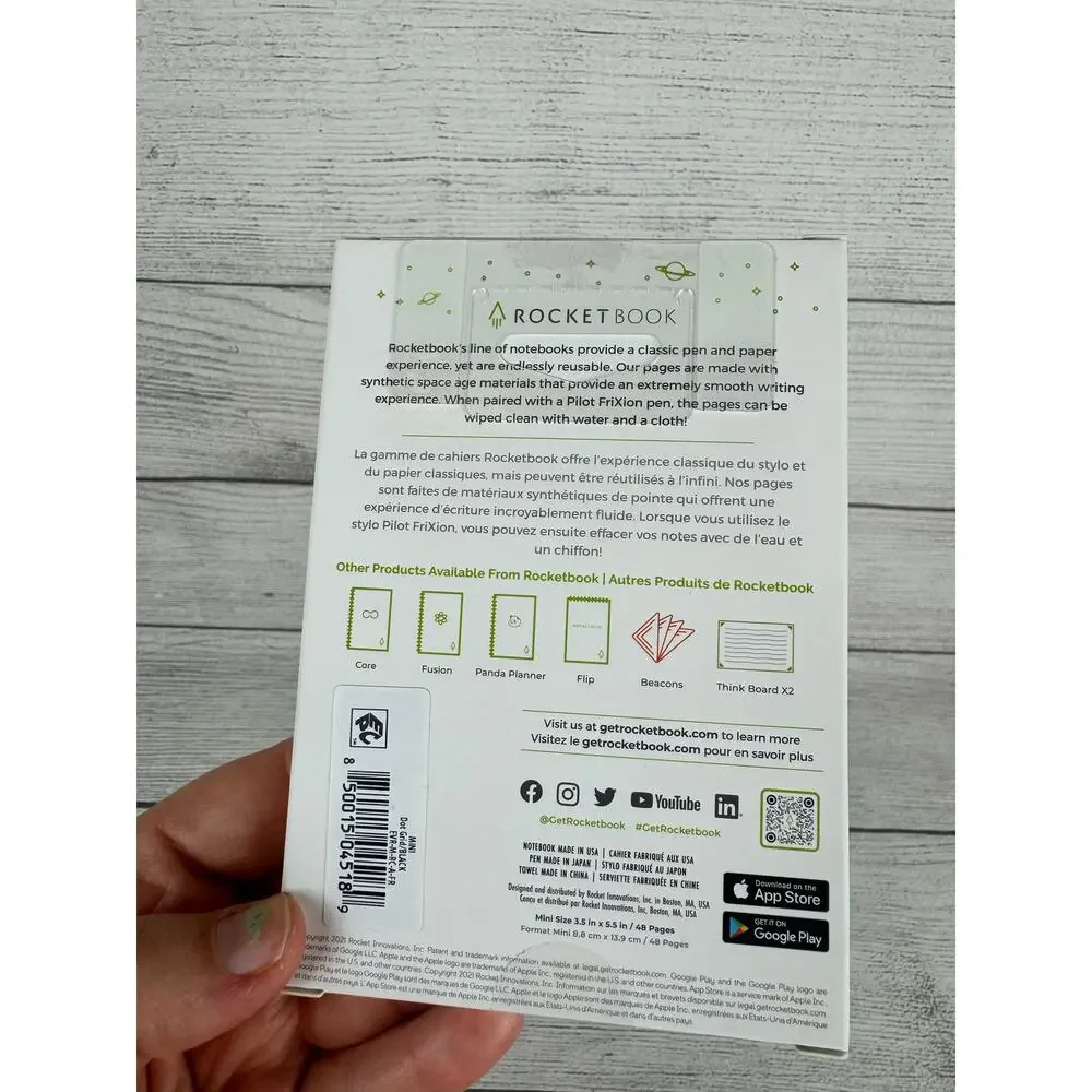 Rocket Book Mini Grid Dot Reusable Smart Notebook